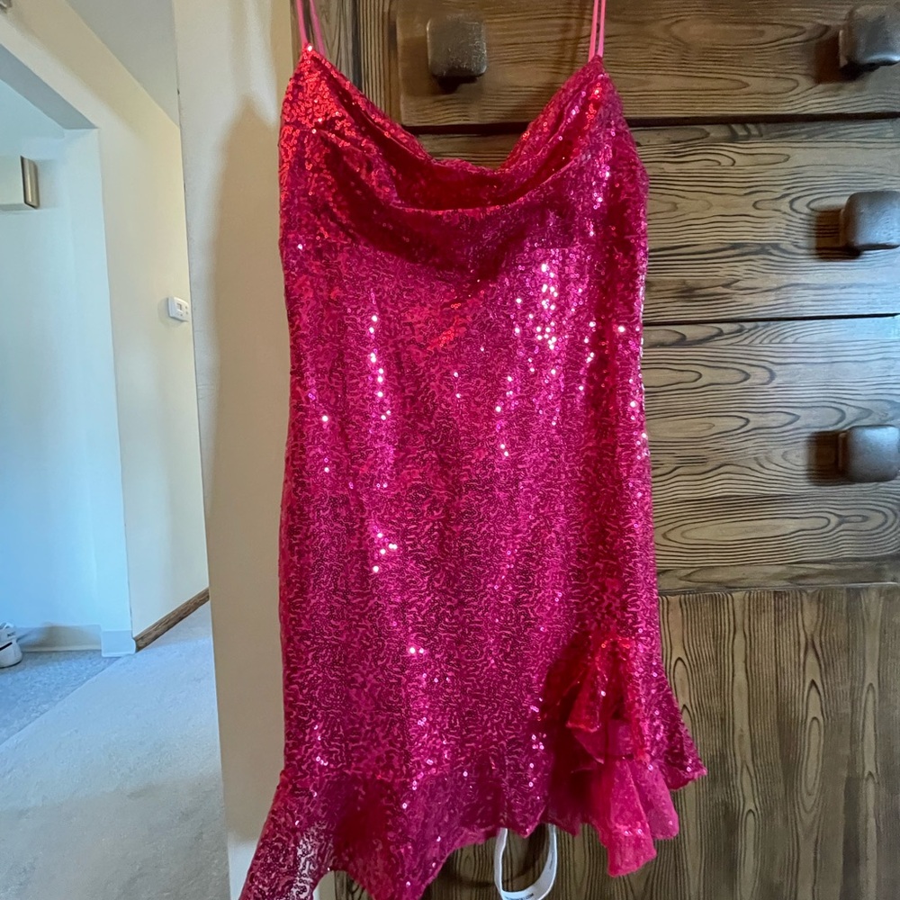 NWT Lucy in the Sky Sequin Cowl Neck Dress
